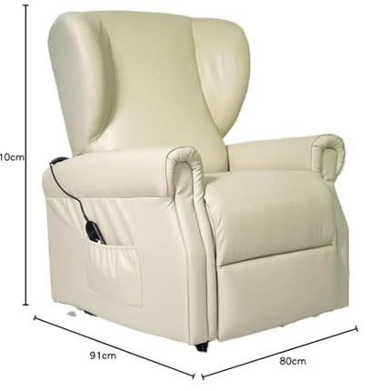 POLTRONE ITALIA Vanessa Leather 2 Motors PERSONALIZĒTS TV krēsls ar elektrisko piecelšanās palīglīdzekli Medicīnas ierīce 4 riteņi Mikroatsperu sēdeklis Netīrumus atgrūdošs senioru krēsls Relaksējošs krēsls Bēšs