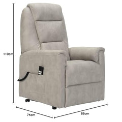 POLTRONE ITALIA Rebecca 2 Motors PERSONALIZĒTS TV krēsls ar stāvēšanas palīglīdzekli Medicīnas ierīce 2 riteņi Mikroatsperu sēdeklis Mākslīgā āda Gaiši pelēka