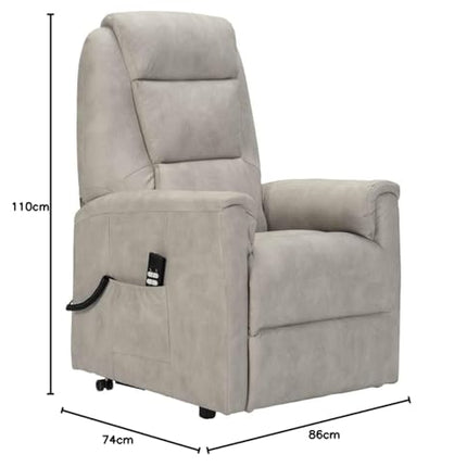 POLTRONE ITALIA Rebecca 2 Motors PERSONALIZĒTS TV krēsls ar stāvēšanas palīglīdzekli Medicīnas ierīce 2 riteņi Mikroatsperu sēdeklis Mākslīgā āda Gaiši pelēka
