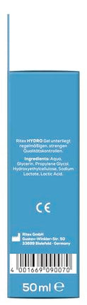 Ritex HYDRO Gel, jutīgai ādai paredzēts lubrikants, bez konservantiem, uz ūdens bāzes, 100 ml, ražots Vācijā