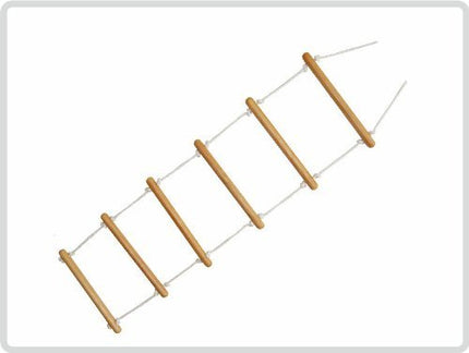 Gultas kāpnes 160 cm garas - virvju kāpnes, stāvēšanas palīglīdzeklis, 6 formas apaļi koka stieņi