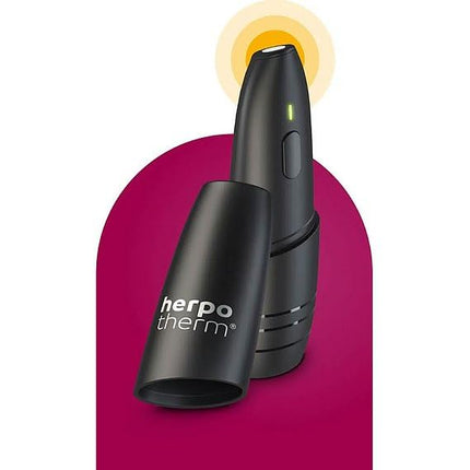 herpotherm neo pret aukstumpumpām, darbojas ar koncentrētu siltumu, oriģinālā herpes pildspalva, ātra atvieglojuma nodrošināšana ar vienu pogas pieskārienu, iespējamas līdz pat 200 lietošanas reizēm ar vienu bateriju komplektu