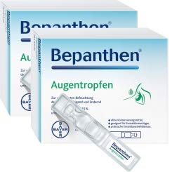 Bepanthen acu pilieni 40x0,5 sausām, apsārtušām, niezošām vai dedzinošām acīm. Izdevīgs komplekts