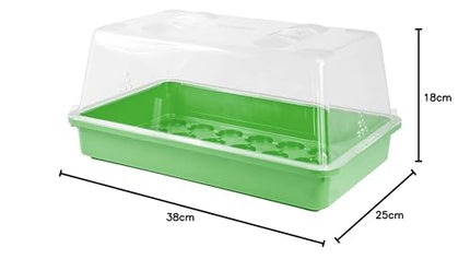 mgc24 iekštelpu siltumnīcas audzēšanas komplekts — audzēšanas paplāte ar vāku un ventilāciju — pilns komplekts ar 24 kūdras podiem + 2,5 l podu augsnes