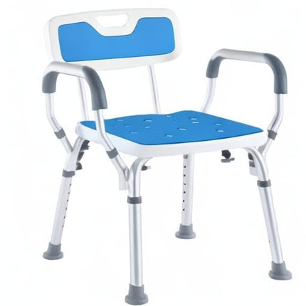 Safe Age® dušas krēsls ar noņemamu atzveltni un roku balstu - neslīdošs - regulējams augstums - dušas krēsls senioriem