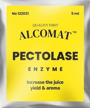 Alcomat Pectolase enzīmi augļu sulām un vīniem 1 iepakojums 5 ml - ideāli piemēroti sarkanvīniem un baltvīniem - aktīvi no 8°C