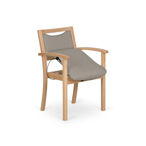 2liftu Classic Plus | Stuhl für senioren | Hilfreich beim Aufstehen | Mit hebbarer Sitzfläche | Robuster Holzstuhl | Rehabilitatīvais | Unterstützend bei Krankheit (dabisks dižskābardis/pelēks)