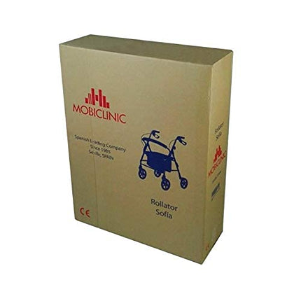 Mobiclinic®, Rollators, Lieli riteņi ceļam, Salokāms, Ar auduma grozu un sēdekli, Izgatavots no alumīnija, Viegls, Izturīgs, Bremzējoši rokturi, Eiropas zīmols, Modelis Sofia, Pelēks
