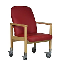 Devita - Māsu krēsls, trīsvietīgs krēsls, senioru krēsls LÜBECK mākslīgā āda, ķiršu koks - sēdekļa augstums: 46 cm ar lieliem ritenīšiem līdz 120 kg un stumšanas rokturi