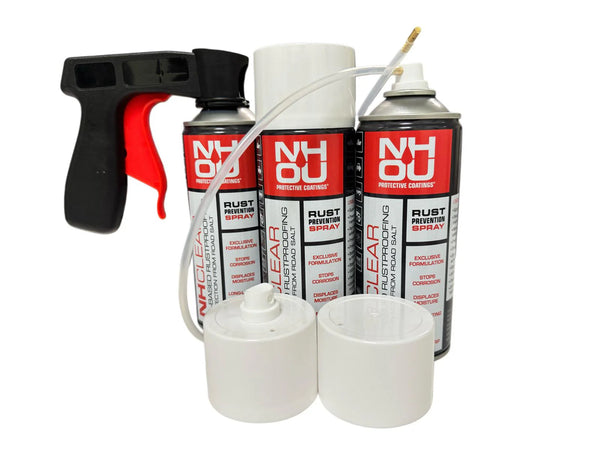 3x NHOU® bezkrāsainais eļļas aerosols + ērts rokturis – pretrūsas līdzeklis