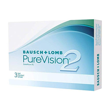 Bausch + Lomb PureVision 2 mēneša lēcas, ļoti plānas sfēriskas kontaktlēcas, mīkstas, 6 gab. / BC 8,6 mm / DIA 14 / -2,50 dioptrijas