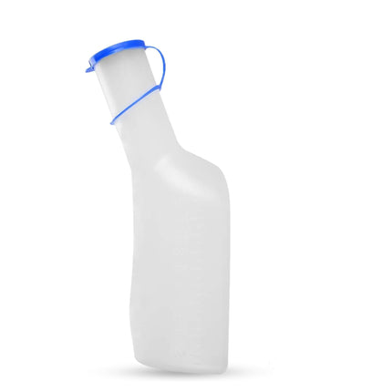PP urīna pudele vīriešiem, 1 litrs / 1000 ml, izturīga plastmasas urīna pudele ar vāciņu, viegli nolasāmas mērīšanas līnijas, pārnēsājama ceļojumiem, automašīnas avārijas situācijām