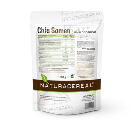 Naturacereal čia sēklas 1 kg – bagātas ar omega-3 taukskābēm, šķiedrvielām un augu olbaltumvielu avots, antioksidantu spēkstacija, ideāli piemērotas smūtijiem, pudiņiem un citiem ēdieniem – ētiski novāktas