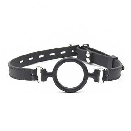 Eysilk silikona gredzens, vārtekļa verdzības bumba, vārtekļa mute, vārtekļa bumba, fetišs un SM mīļotāju seksa rotaļlieta, melna Ø3,7 cm