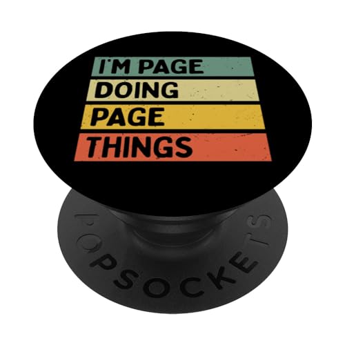 "I'm Page Doing Page Things" Lustiges personalisiertes Zitat PopSockets mit austauschbarem PopGrip