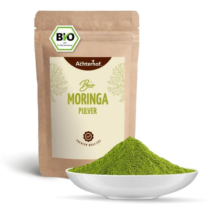 Moringa pulveris Bioloģisks 500g | aromātiska, patīkama, viegli pikanta garša | 100% īsts Moringa Oleifera lapu pulveris | no kontrolētas bioloģiskās lauksaimniecības | no Ahterhofas