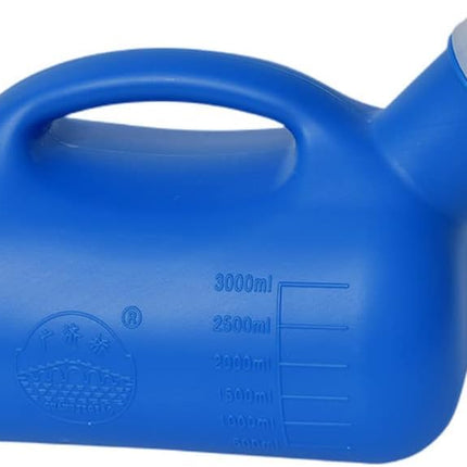 WOOLUCK® pisuāra pudele vīriešiem 3000 ml, čurāšanas pudele vīriešiem ar vāku, pisuāra pudele lietošanai ceļā, slimnīcā, ārpus telpām, automašīnā, kempingā - zila