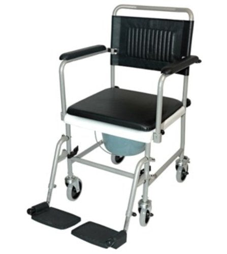 Tualetes ratiņkrēsls TRS 130 hroms/melns (Drive Medical), Tualetes palīglīdzekļi
