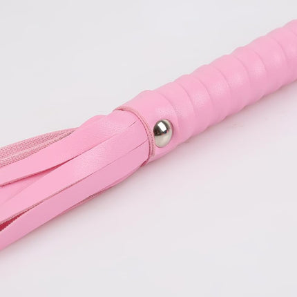Vielretude 44cm PU ādas pātaga seksam, pēršanai, jāšanai, pušķīšu pātaga BDSM lomu spēlei, pāru lomu spēlei, flirtam, seksa rotaļlietas (rozā)