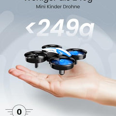 Holy Stone HS210 mini drons bērniem, RC kvadrokoptera nano drons ar 3 baterijām, 21 min. Ilgs lidojuma laiks, automātiska augstuma noturēšana, 360° rotācija, bezgalvas režīms, iedarbināšana ar vienu taustiņu, dāvana iesācējiem telpās, zila, C0
