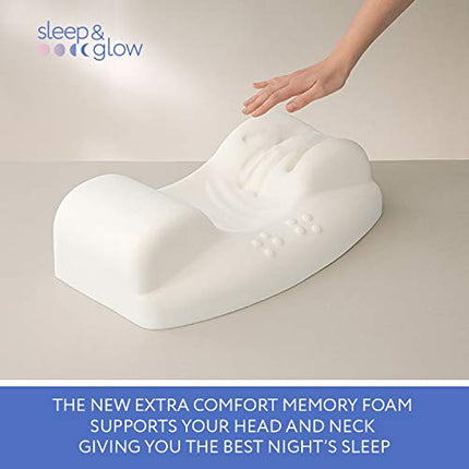 Sleep&amp;Glow pretnovecošanās Aula spilvens - veselīgs miegs uz muguras - palīdz rehabilitācijā pēc sejas estētikas un plastiskās ķirurģijas