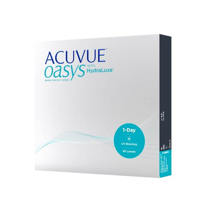 ACUVUE OASYS 1-Day dienas kontaktlēcas palīdz mazināt nogurušu un sausu acu sajūtu – Dienas kontaktlēcas ar -2,75 dpt un BC 8,5 – UV aizsardzība un ērta valkāšana – 90 lēcas