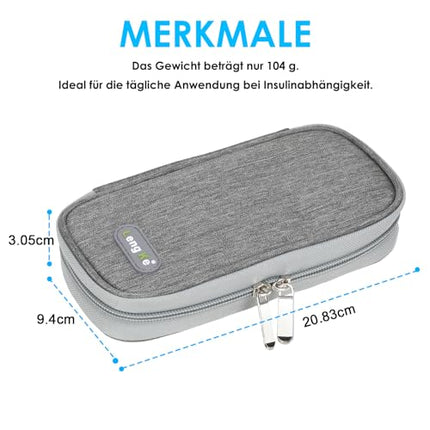 YOUSHARES insulīna dzesēšanas soma ar 2 ledus pakām - TSA apstiprināta diabēta soma diabēta piederumiem, Epipen, šļircēm, insulīnam un citiem medikamentu piederumiem, medikamentu somas pildspalvas dzesētājs ceļojumiem (pelēks)