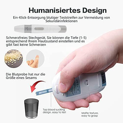 sinocare Safe-Accu asins glikozes testa strēmeļu komplekts, 50 asins glikozes testa strēmeles (tikai Safe-Accu asins glikozes mērītāja testa uzvarētājam)
