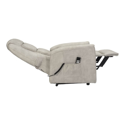 POLTRONE ITALIA Rebecca 2 Motors PERSONALIZĒTS TV krēsls ar stāvēšanas palīglīdzekli Medicīnas ierīce 2 riteņi Mikroatsperu sēdeklis Mākslīgā āda Gaiši pelēka