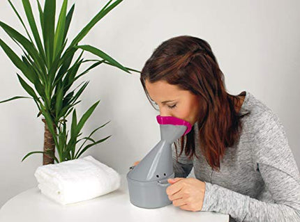 Inhalators Premium, ar diviem mīkstiem uzgaļiem, pelēks