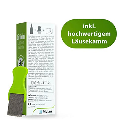 Linicin losjons ar utu ķemmi (100 ml) - utu līdzeklis galvas utu ārstēšanai, ieskaitot utu ķemmi | Saudzīgs galvas ādai