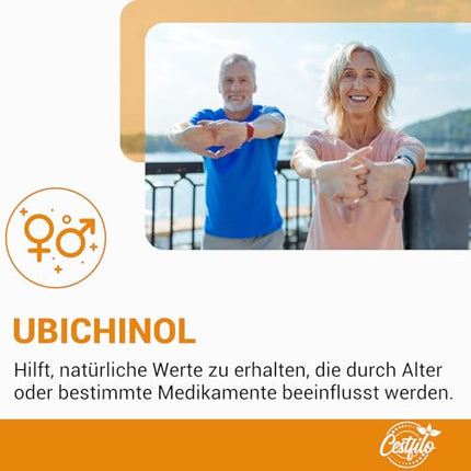 Ubiquinol CoQ10 600 mg mīkstās kapsulas - CoQ10 aktīvā forma plus E vitamīns un Omega 3, 6, 9 - uzlabots koenzīms Q10 60 kapsulas (1 iepakojums)