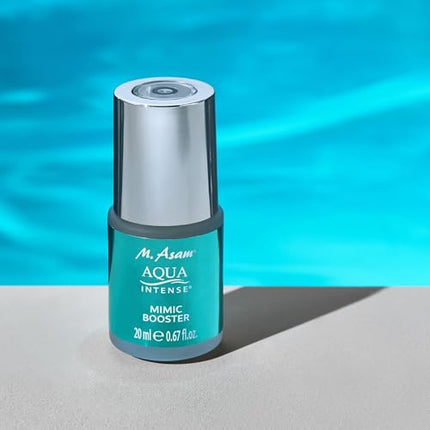 M. Asam AQUA INTENSE Mimic Booster Serum (20 ml) – hialuronskābes serums ar augsto tehnoloģiju peptīdu mērķtiecīgai mīmikas grumbu izlīdzināšanai, vārnu kājiņu, pieres grumbu un smieklu līniju mazināšanai, sejas kopšanai