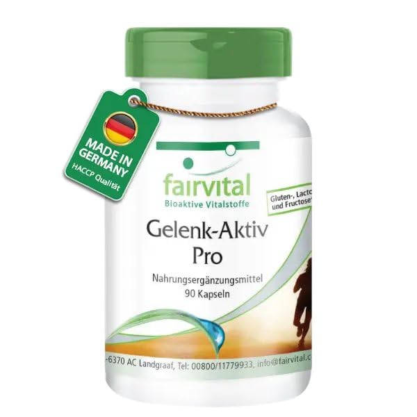 Fairvital | Joint Active Pro - 90 kapsulas - glikozamīns 1200 mg dienā ar hondrotīna sulfātu + MSM + hialuronskābi + astaksantīnu - AUGSTA DEVA