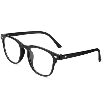 Aomig zilās gaismas bloķēšanas brilles, zilās gaismas filtra brilles spēlēm, apaļas pret zilo gaismu vērstas datorspēļu brilles, modernas brilles, ekrāna brilles unisex, kas mazina nogurumu (melnas)