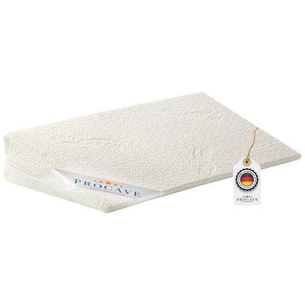 PROCAVE gultas ķīlis | ķīļveida putu spilvens | elpojošs matrača pacēlājs | Ražots Vācijā | Aloe Vera dubultais auduma pārvalks | 160 cm x 45 cm x 15/1 cm