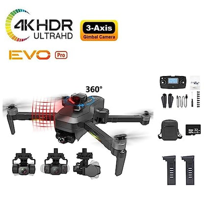 LUXWALLET Ai-Fly² GPS profesionāls drons - šķēršļu noteikšana - 4K kamera + tālummaiņa - stabilizators - 5G WiFi FPV - 1,2 km diapazons - 2x akumulators