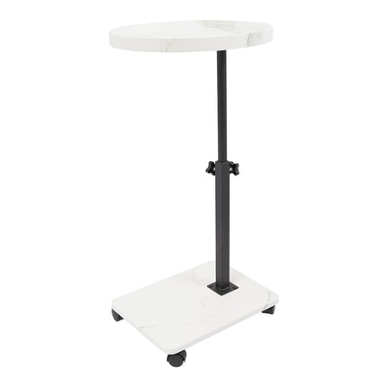 Sindipanda sānu galdiņš ar riteņiem - 40 cm - pārvietojams sānu galdiņš, 360° rotējošs augšējais guļamistabas sānu galdiņš gultai un dīvānam, divstāvu uzglabāšanas vieta, 40-80 cm regulējams augstums