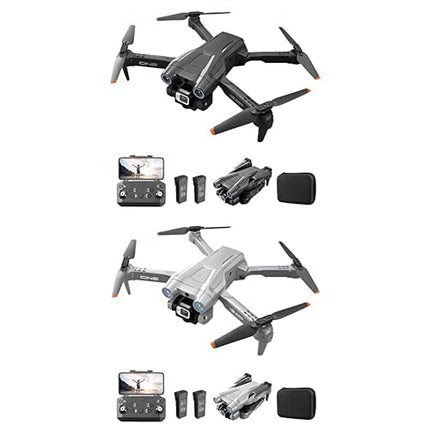 Drona komplekts ar 4K kameru, salokāms RC drons, RC kvadrokopters ar 1080P HD dubulto kameru, FPV pārraidi, 2 baterijām, žestu vadību, augstuma noturēšanu, vienas pogas pacelšanos/nosēšanos, 3D pagriezienus iesācējiem (Sch