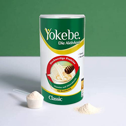 Yokebe Classic — diētas kokteilis svara zaudēšanai — bezglutēna un veģetārs — maltītes aizstājējs svara zaudēšanai ar augstas kvalitātes olbaltumvielām — 500 g = 12 porcijas
