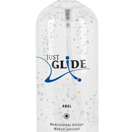 Just Glide Anal - intensīvs anālais lubrikants sievietēm un vīriešiem, uz ūdens bāzes, vegāns, bez taukiem un eļļas, piemērots seksa rotaļlietām un prezervatīviem, 1000 ml