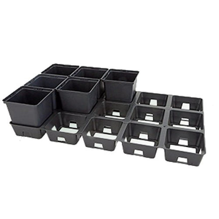 GREEN24 podu komplekts KGT-15 Gardener PRO ar vannu, apūdeņošanas kapilāru paklāju, režģa plāksni, 15 podiem 11x11x12cm