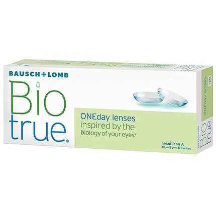 Bausch + Lomb Biotrue ONEday dienas kontaktlēcas, sfēriskas kontaktlēcas, mīkstas, 30 gab. / BC 8,6 mm / DIA 14,2 mm / -2,25 dioptrijas
