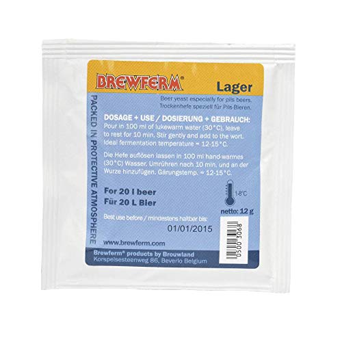 Brewferm Lager 12 g apakšējās fermentācijas alus raugs Pilsner un Lager alum.