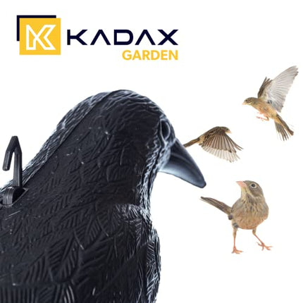 KADAX Black Raven, baložu atbaidītājs un baložu atbaidītājs no plastmasas, putnu atbaidītājs, dabiska kaitēkļu apkarošana, aizsardzība pret kaitinošiem putniem
