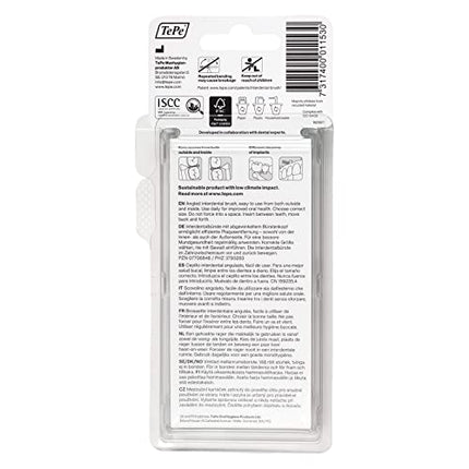 TEPE leņķa starpzobu birstes, sarkanas (ISO izmērs 2: 0,5 mm) / Kontrolēta starpzobu tīrīšana pat grūti sasniedzamās vietās / 1 x 6 leņķa starpzobu birstes