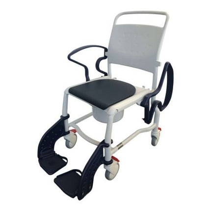 Rebotec tualetes krēsls Bonn ar 4 stāvbremzēm/regulējamu augstumu. Kāju balsti
