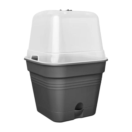 elho Green Basics audzēšanas pods kvadrātveida viss vienā 15 - puķupods audzēšanai - 100% pārstrādāta plastmasa - Ø 15,0 x A 12,1 cm - melns/dzīvi melns