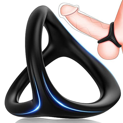 Dreieckiger Penisringe Sex Spielzeug für die Männer Extrem - Premium Silikon Penisring mit Hodenring Gürtel, Dehnbare Cockringe für Männer Zeitverzögerung Erotisches Sexspielzeug für Paare Extrem Sex
