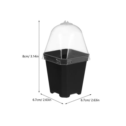 Mini puķupodu audzēšanas podi ar kupolu: 10 gabalu iekštelpu siltumnīcas audzēšanas komplekts, kupola augi, augu podi, palodzes siltumnīca, plastmasas audzēšanas paplātes, augu pods augiem